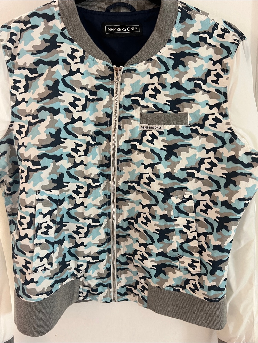 Y2K Members Only Camouflage Baseball Jacket  Sz Small - Picture 4 of 10
